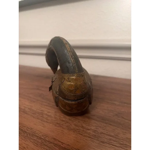 Vintage Sankofa Swan Trinket Box Brass Copper Afrocentric Decor - Picture 6 of 12